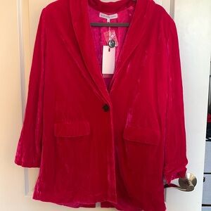 Fuchsia velvet blazer